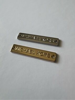 MICHAEL KORS Metallic Logo Replacement Hardware Buttons Silver Gold Tone Set